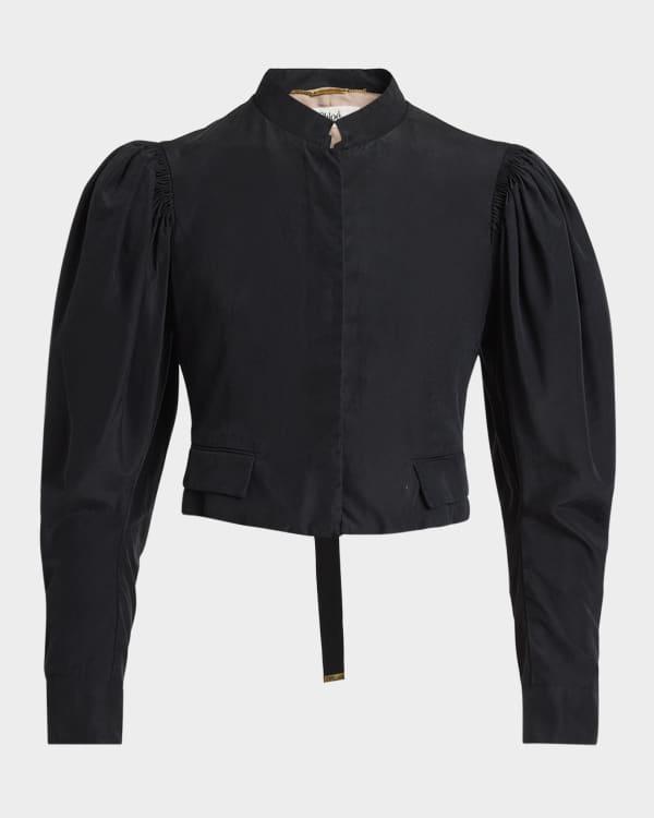 Chloe Scalloped Velvet Crop Jacket | Neiman Marcus Chloe Scalloped Velvet Crop Jacket | Neiman Marcus