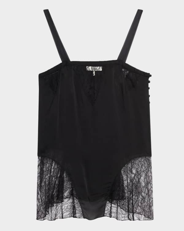 Ribbed Lace-Front Tank