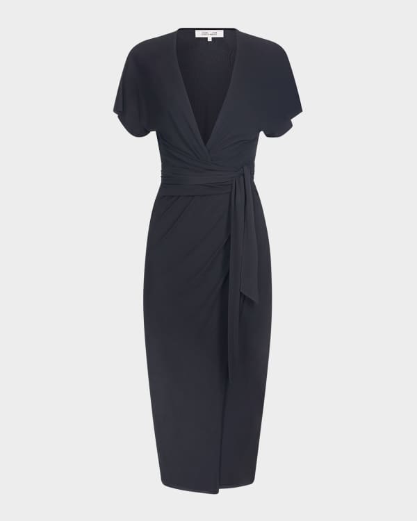 Diane von Furstenberg Sana 3/4-Sleeve Midi Wrap Shirtdress