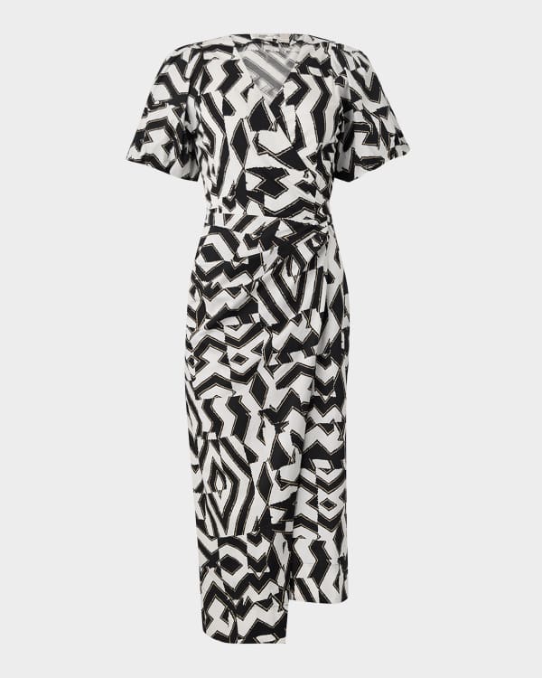 Diane von Furstenberg Sana 3/4-Sleeve Midi Wrap Shirtdress