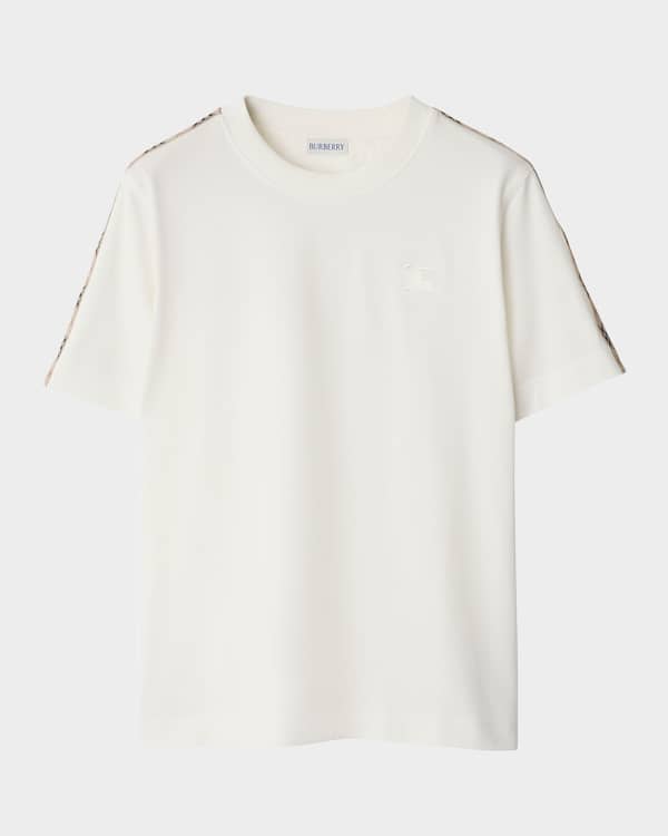 Burberry Rose-Print Logo-Stripe Short-Sleeve T-Shirt