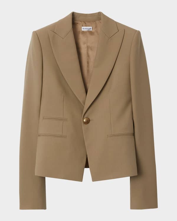 【関税込み】BURBERRY Single-breasted tailored blazer Burberry Men's Black Single Breasted Tailored Jacket - Suits
