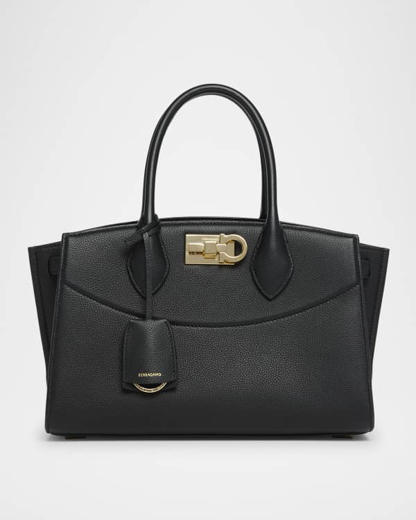 Puzzle Edge Mini Top-Handle Bag in Grained Leather