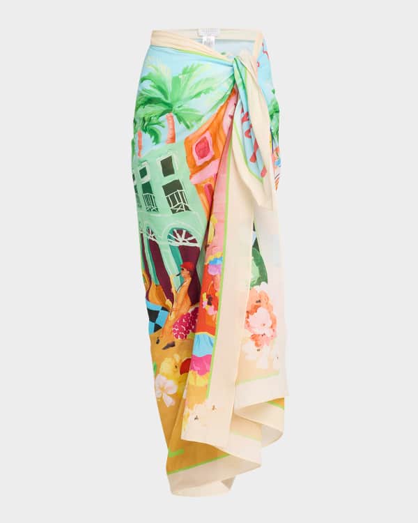LAYERED LONG SARONG WITH FRONT TIE GLAZE AND GRAZE