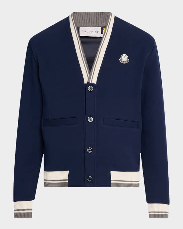 Moncler Men's Channeled Knit Zip Cardigan | Neiman Marcus Moncler Men's Channeled Knit Zip Cardigan | Neiman Marcus