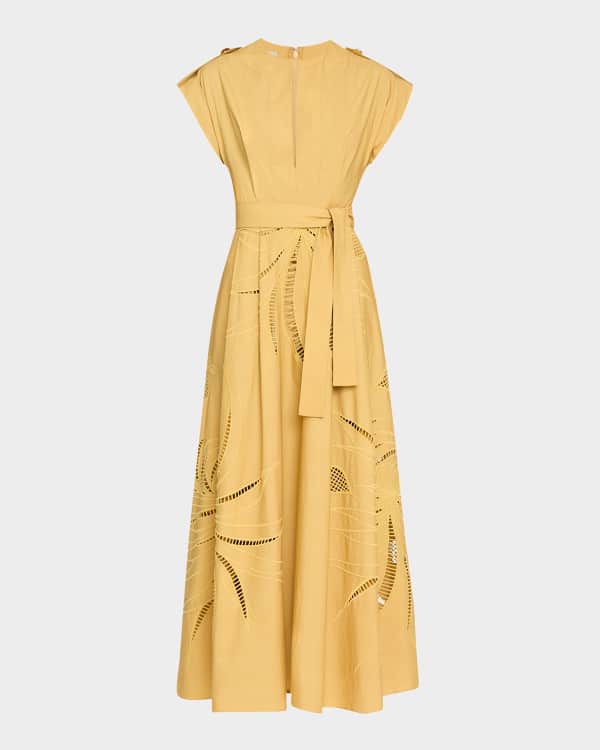 Max Mara Amati Printed Maxi Dress with Tie Belt | Neiman Marcus