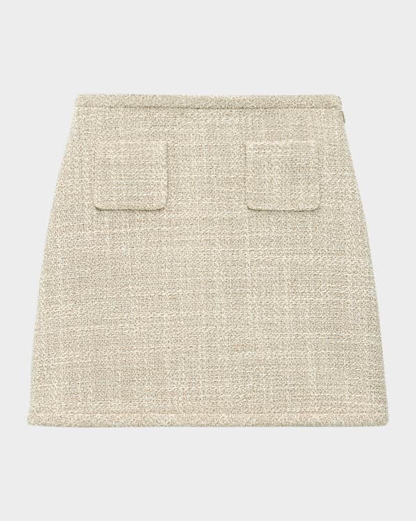 Theory Plush Tweed Virgin Wool Mini Skirt | Neiman Marcus 