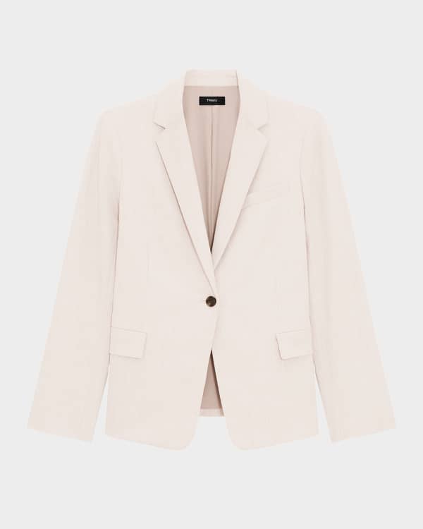 L'Agence Kenzie Plaid Tweed Double-Breasted Blazer | Neiman