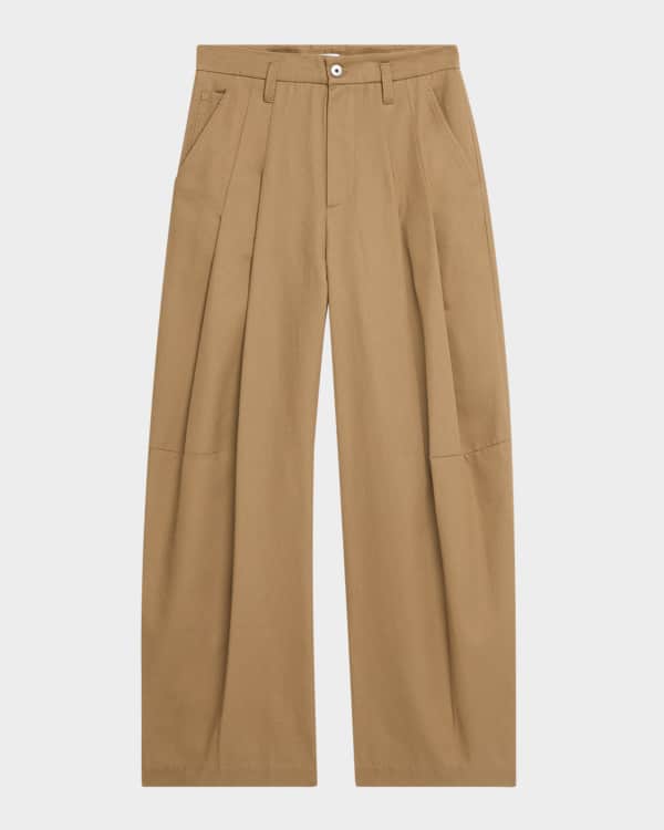 Jil Sander Pleated Satin Wide-Leg Drawstring Trousers