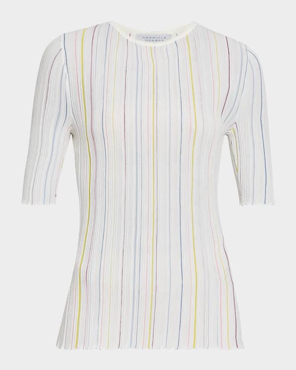 Brunello Cucinelli Monili Pocket Striped Jersey T-Shirt