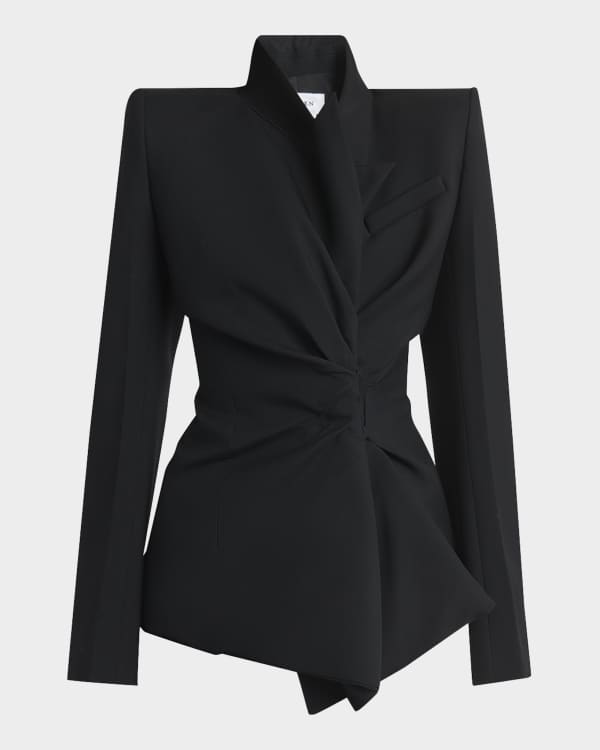 流行 McQueen Peak Shlouder Blazer Jacket with Floral Crystal ジャケット・アウター