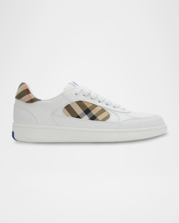 Burberry Men's Sliced Check Low-Top Sneakers | Neiman Marcus
