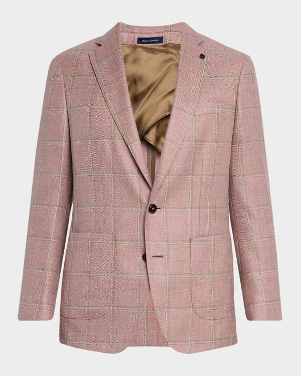 Burberry Men's Check Wool Suit Jacket | Neiman Marcus
