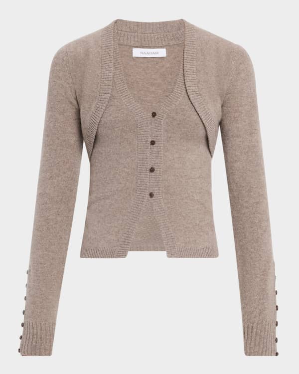Naadam Layered Wool-Cashmere Cardigan | Neiman Marcus Naadam Layered Wool-Cashmere Cardigan | Neiman Marcus