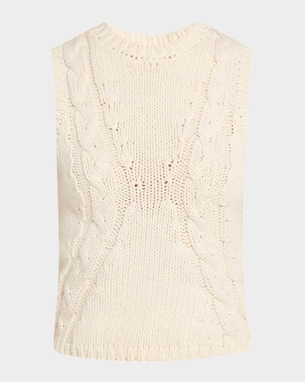 トップス RAG & BONE Beige Hollis Vest Rag & Bone Hollis Cropped Patchwork Sweater Vest | Neiman Marcus