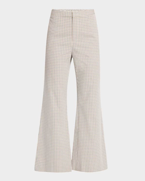 TWP Sexy Back Front-Slit Flare Pants | Neiman Marcus