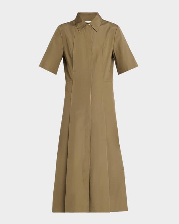Lafayette 148 New York Lace-Inset Pintuck Linen Midi Shirtdress | Neiman  Marcus