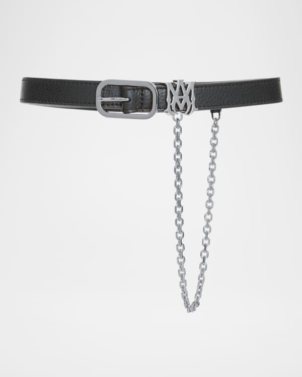Amiri Men's Leather MA-Logo Buckle Belt, 4cm | Neiman Marcus