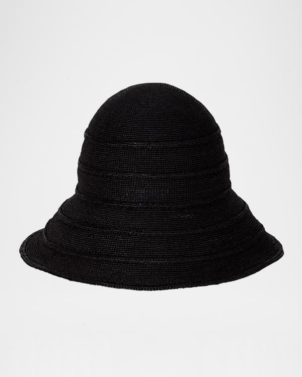 Lele Sadoughi Aqua Crystal Open Weave Bucket Hat | Neiman Marcus display picture 3