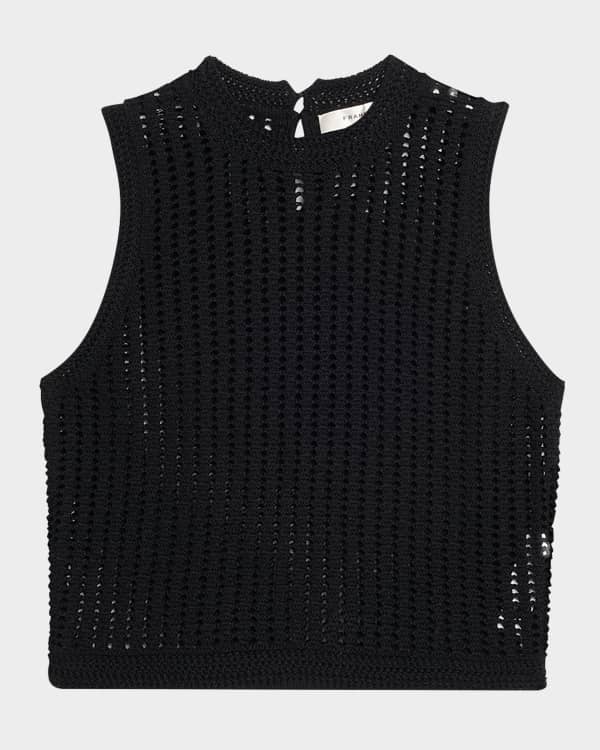 FABIANA FILIPPI Sequin Cotton-Linen Knit Vest | Neiman Marcus