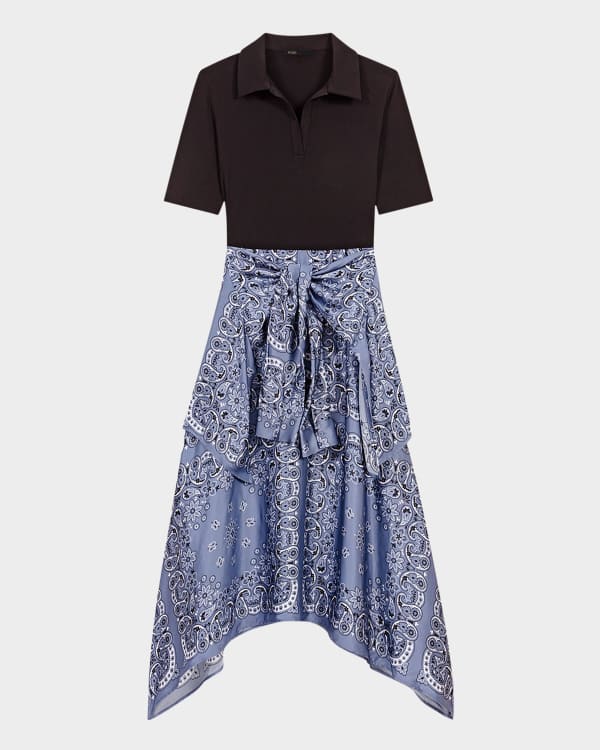 Maje Redouane Two-Tone Knit Maxi Dress | Neiman Marcus 