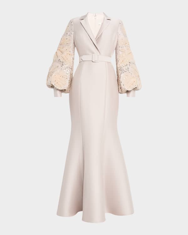 knee length dresses for ladies Scala 61310 Long Sleeve Prom Sequin Formal Dress main image 0