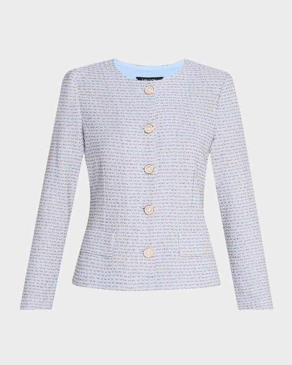 ジャケット・アウター \"EMPORIO ARMANI\" tweed coat Emporio Armani Metallic-Tweed Jacket in Navy — UFO No More