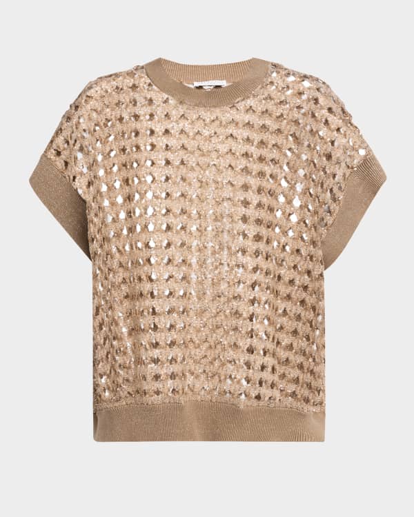 THE ROW Hibiscus Cashmere Short-Sleeve Sweater | Neiman Marcus