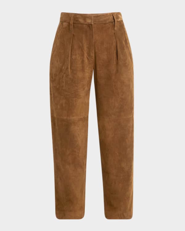 パンツ BRUNELLO CUCINELLI Tropical Luxury Wool Loose Trousers Brunello Cucinelli Tropical Wool Straight-Leg Tailored