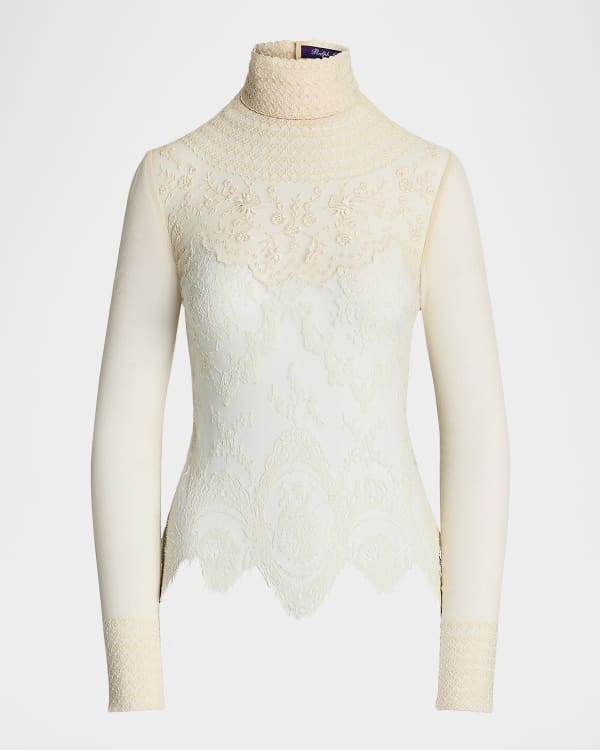 Marni Mock-Neck Long-Sleeve Cotton Top | Neiman Marcus