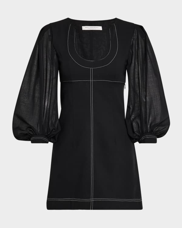 MM6 MAISON MARGIELA Trompe l'Oeil pleated mini ドレス MM6 MAISON MARGIELA Trompe L'oeil Pleated Mini Dress - ShopStyle
