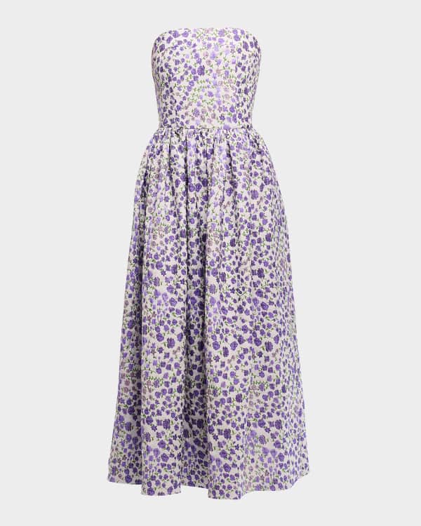 Marchesa Notte SALEVネック花柄立体デザインフレアードレスグレ Marchesa Notte Pleated Deep V-Neck Ruffle Organza Gown