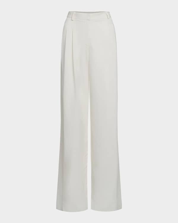 Max Mara Leisure Tenzone Abstract-Print Silk Trousers | Neiman Marcus