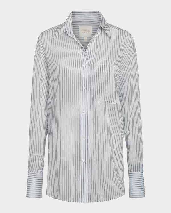 Tシャツ・カットソー Tory Burch SS23 POPLIN SHIRT (145139_100) Tory Burch Asymmetric Poplin Wrap Shirt | Neiman Marcus