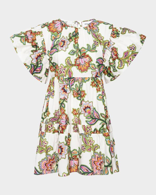 Borgo de Nor Ziggy Off-Shoulder Puff-Sleeve Floral Cotton