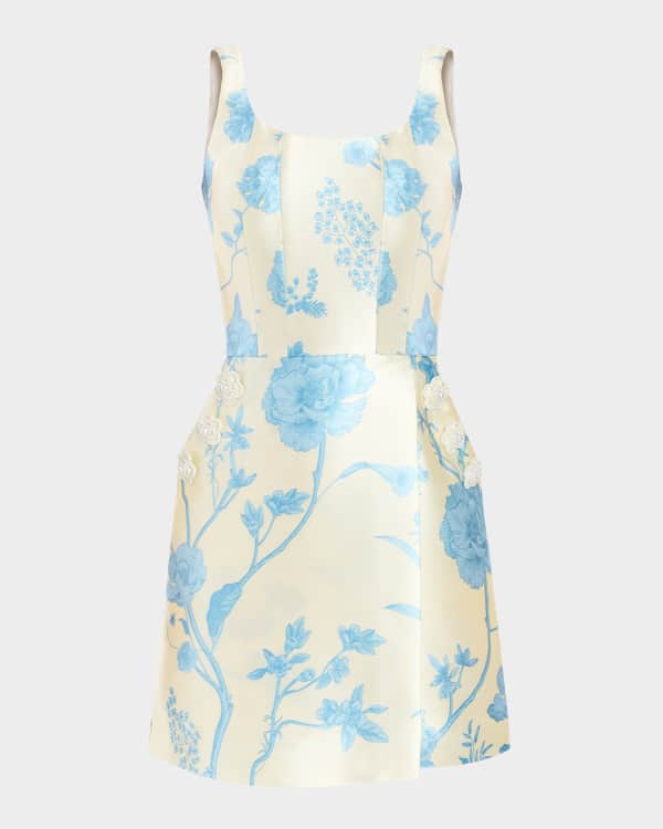 Aniston Fit-&-Flare Twill Mini Dress with Bow