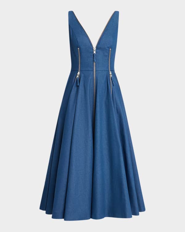 Jovani High-Neck Cap-Sleeve Tulip Midi Dress | Neiman Marcus
