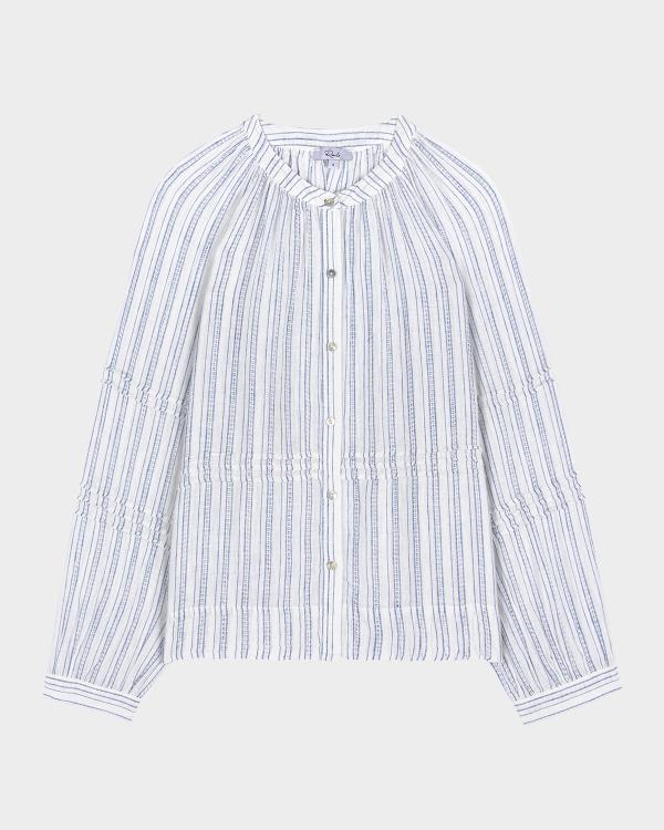 Rails Diffused Plaid Josephine Button-Front Blouse | Neiman Marcus