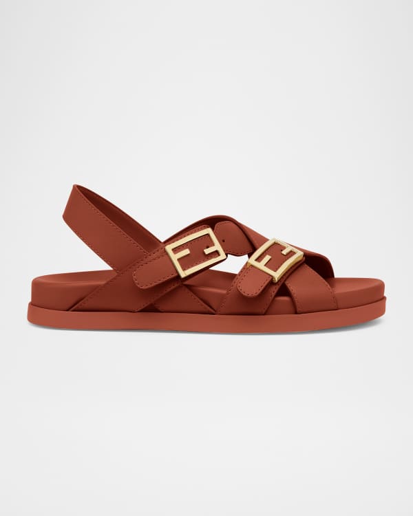 Moncler Bell Suede Logo Slide Sandals | Neiman Marcus