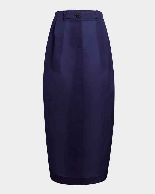 Khaite Kidd Pleated Midi Skirt | Neiman Marcus
