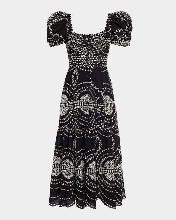 Lucia Eyelet Midi Dress