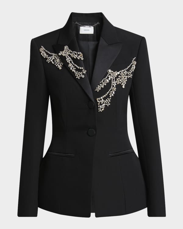 TOM FORD Silk-Wool Twill Double-Breasted Jacket | Neiman Marcus