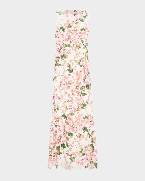 Dries Van Noten Deryl Floral Print Slip Dress with Beaded