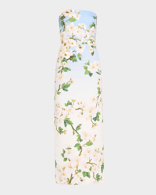 Dries Van Noten Deryl Floral Print Slip Dress with Beaded
