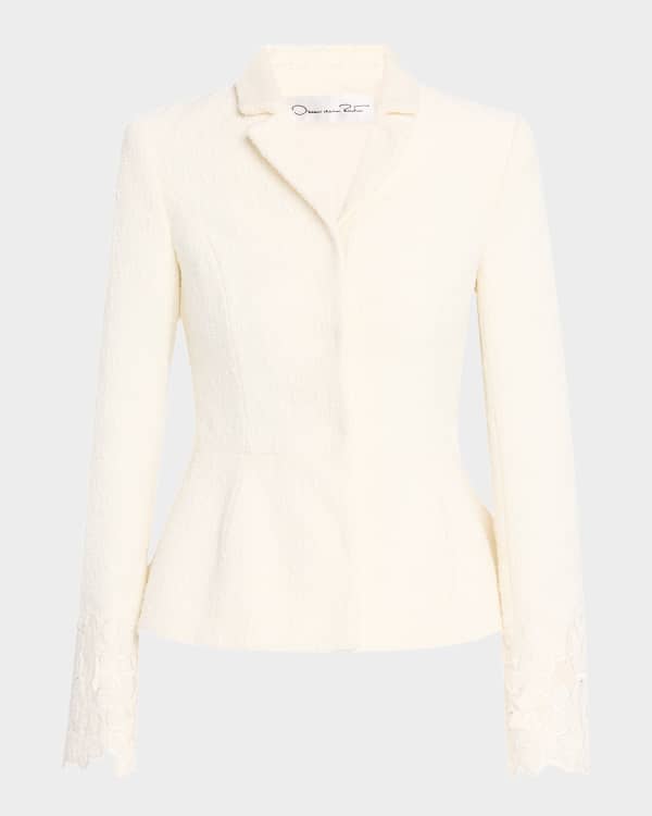 Marni Wool Short Jacket with Patterned Trim | Neiman Marcus