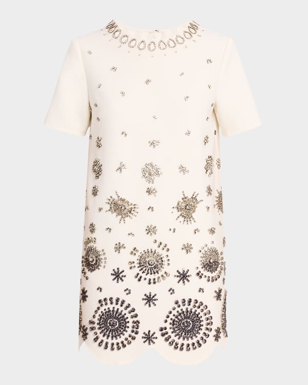 Giambattista Valli Floral-Print Sweetheart-Neck Long-Sleeve