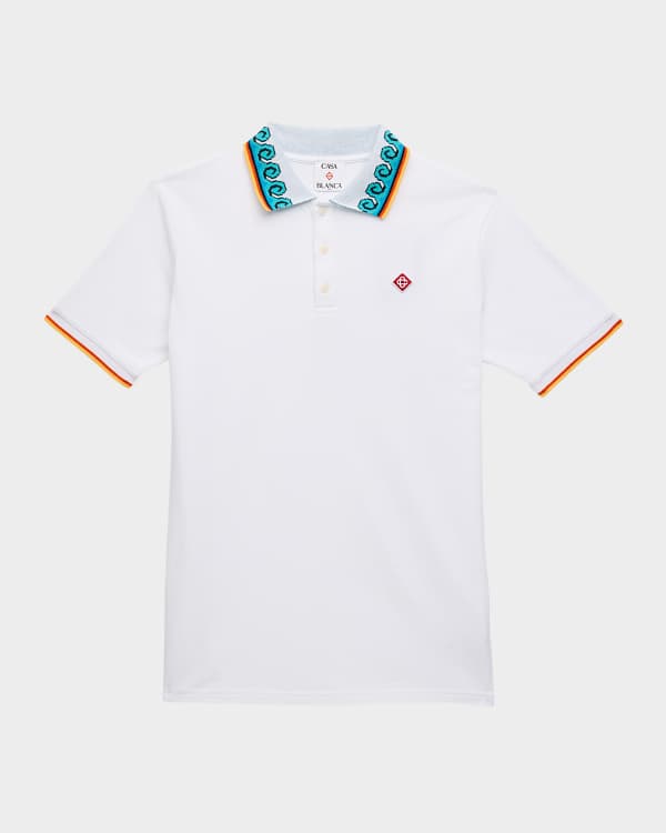 Tシャツ・カットソー Dries Van Noten Dries Van Noten Mercy Polo Dries Van Noten Men's Mercy Striped Knit Polo Shirt
