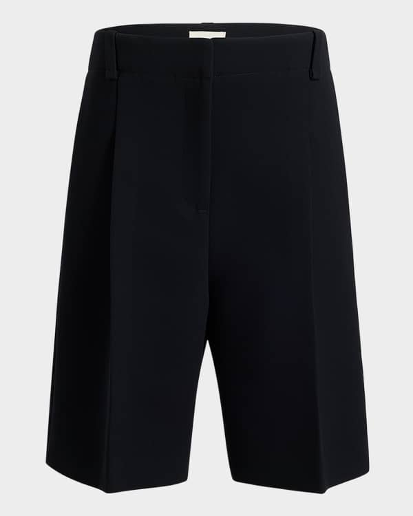 Burberry Tawney Check Mulberry Silk Bermuda Shorts | Neiman