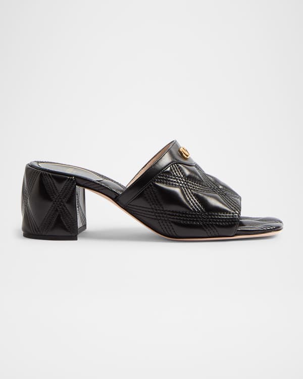 VLogo Signature Nappa Leather Platform Sandals