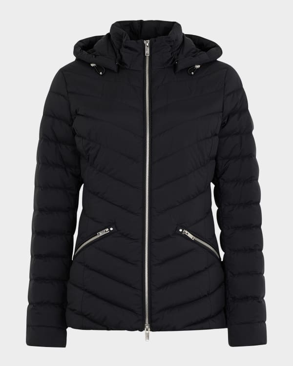 Herno Amelia Water-Resistant Ultralight Nylon A-Line Puffer Herno Amelia Water-Resistant Ultralight Nylon A-Line Puffer